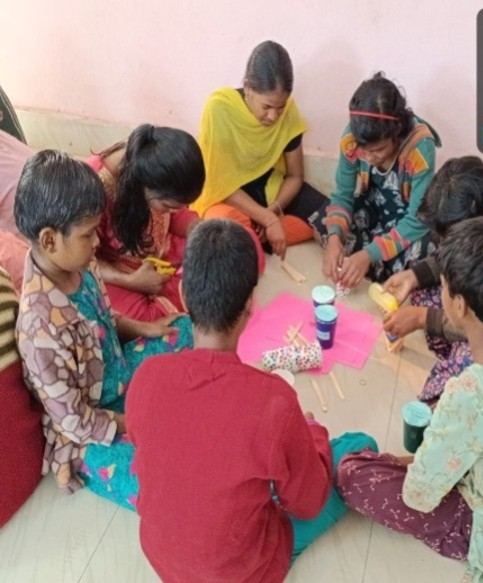 Children taking part in a craft activity