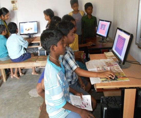 Children at the Computer Training Unit of the Choudwar Centre